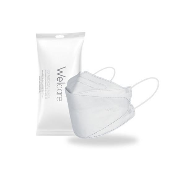 Welcare หน้ากากอนามัยทางการแพทย์ทรง 3D ชนิด 3 ชั้น สีขาว แบบซอง แพ็ก 6 ชิ้น (6แพ็ก)