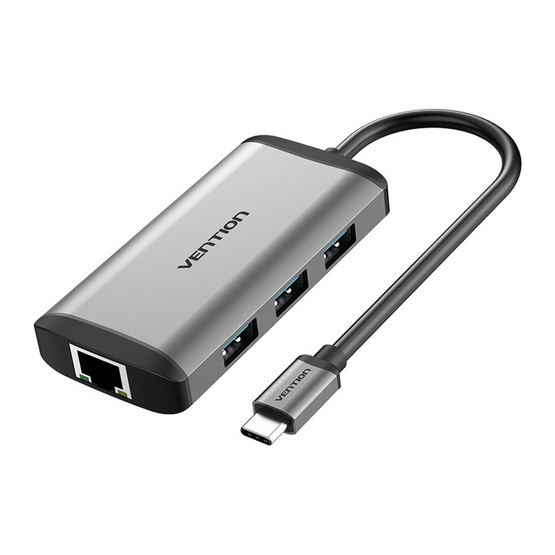 Vention สายแปลง 4 in 1 TYPE-C เป็น HDMI VGA USB3.0 RJ45 PD (CNCHB) 15 ซม.