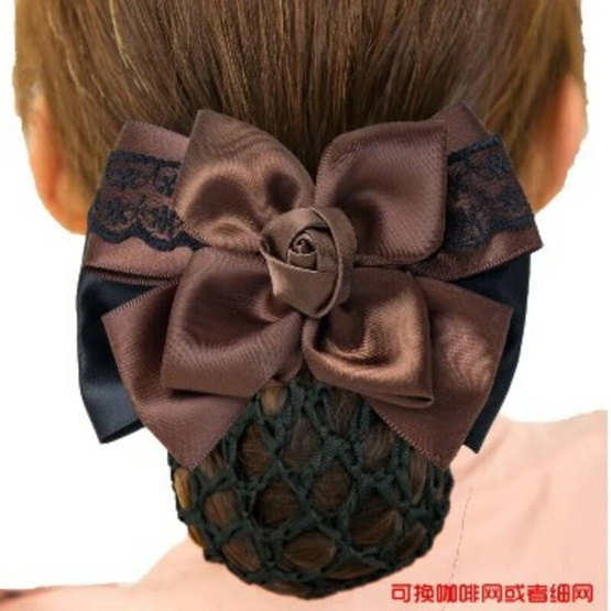 เน็ตติดผม rose bow hair H006-BR