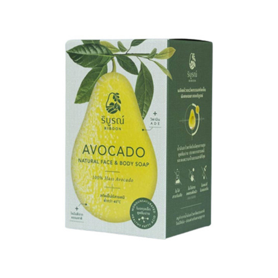 Riboon สบู่ก้อน Avocado Natural Face & Body Soap 100 กรัม