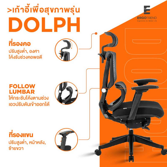 Ergotrend เก้าอี้เพื่อสุขภาพเออร์โกเทรน รุ่น DOLPH