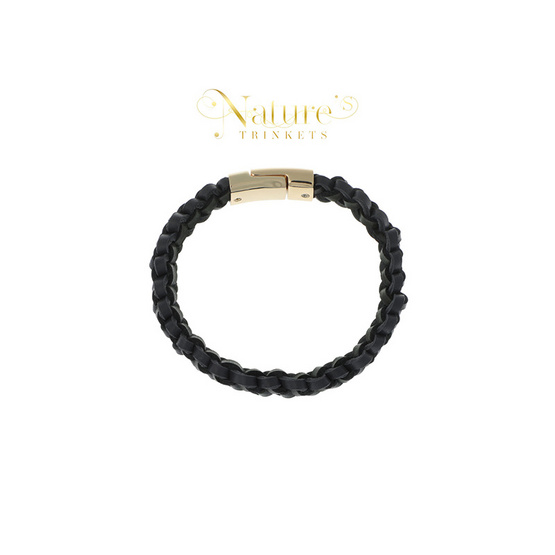 Louis Montini (Nature Trinkets) สร้อยข้อมือหนังวัวแท้ หนังถักแฮนด์เมด LEABL002