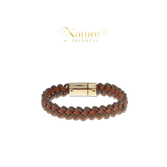 Louis Montini (Nature Trinkets) สร้อยข้อมือหนังวัวแท้ หนังถักแฮนด์เมด LEABL002