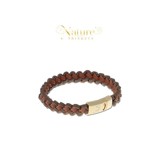 Louis Montini (Nature Trinkets) สร้อยข้อมือหนังวัวแท้ หนังถักแฮนด์เมด LEABL002