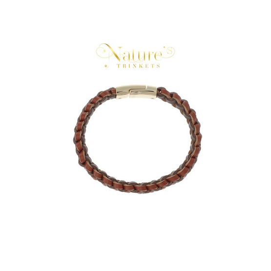 Louis Montini (Nature Trinkets) สร้อยข้อมือหนังวัวแท้ หนังถักแฮนด์เมด LEABL002