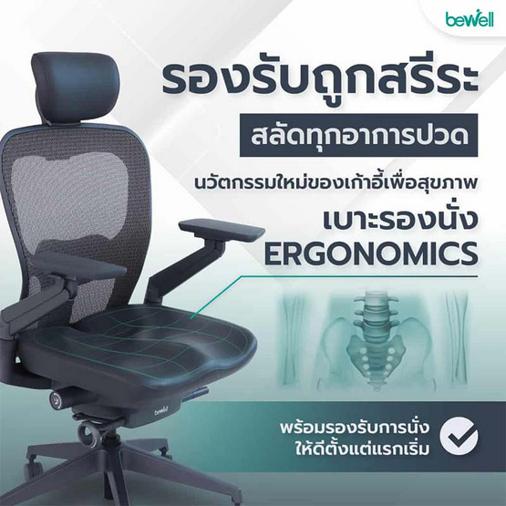 Bewell เก้าอี้ทำงานเพื่อสุขภาพ รุ่น Enclose Plus