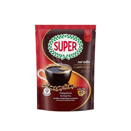 ซุปเปอร์ กาแฟ คลาสสิค ถุง 80 กรัม (แพ็ก 3 ถุง)