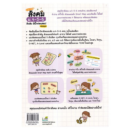 หนังสือ Smart Map สังคม ม.4-5-6 ติวเข้ม มั่นใจก่อนสอบ ฉบับสมบูรณ์