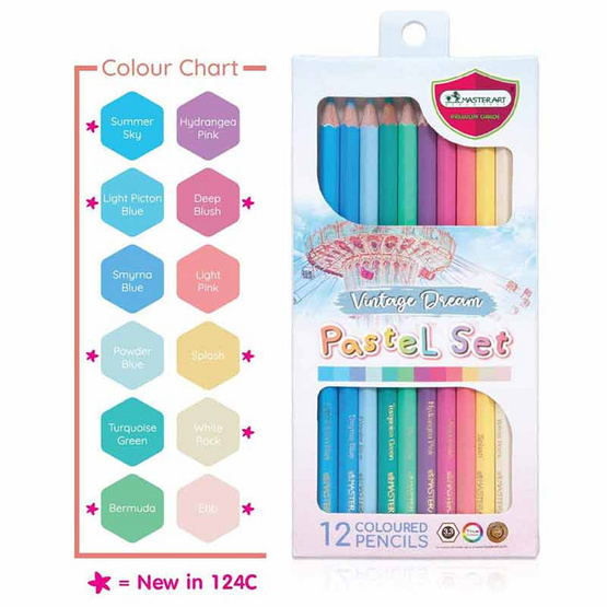 Master Art ดินสอสี 12 สี Pastel Set - Vintage Dream