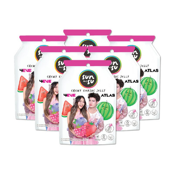 สั่งจอง  ซันซุ เยลลี่ผสมบุกกลิ่นแตงโม & มิกซ์เบอรี่ 96 กรัม (แพ็ก 6 ชิ้น)