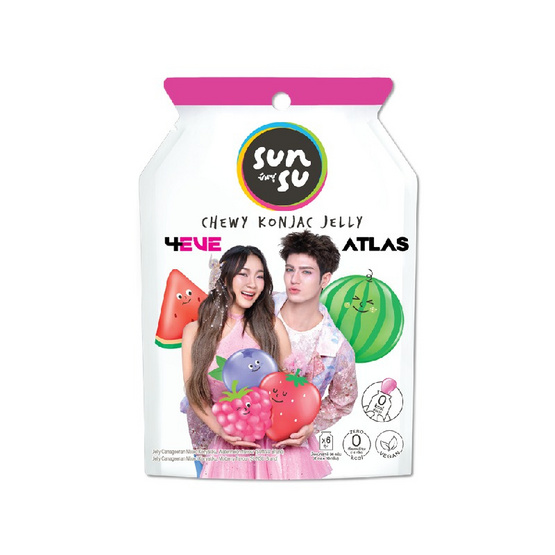 สั่งจอง  ซันซุ เยลลี่ผสมบุกกลิ่นแตงโม & มิกซ์เบอรี่ 96 กรัม (แพ็ก 6 ชิ้น)