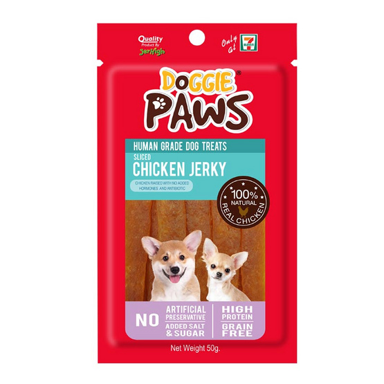 Doggie Paws ขนมสุนัข สันในไก่สไลด์ 50 กรัม (แพ็ก 6 ชิ้น)