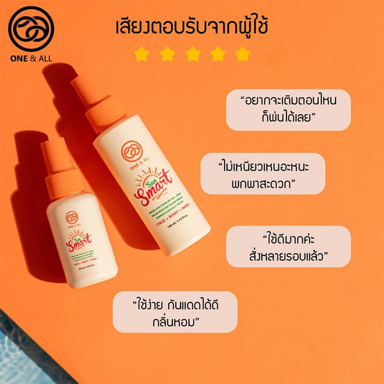 One&All สเปรย์กันแดดสูตรใส Sun Smart Sun Protection Spray SPF 50+ PA++++ 100 มล.