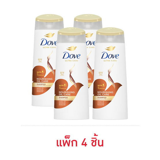 โดฟ แชมพู นอริชชิ่ง ออยล์ แคร์ (สีทอง) 120 มล. (แพ็ก 4 ชิ้น)