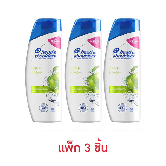 เฮดแอนด์โชว์เดอร์ แชมพู แอปเปิ้ลเฟรช 150 มล. (แพ็ก 3 ชิ้น)