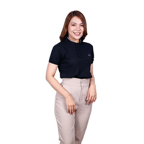 CP ALL เสื้อโปโลหญิง Upcycling คอจีน CP ALL เสื้อโปโลหญิง Upcycling คอจีน