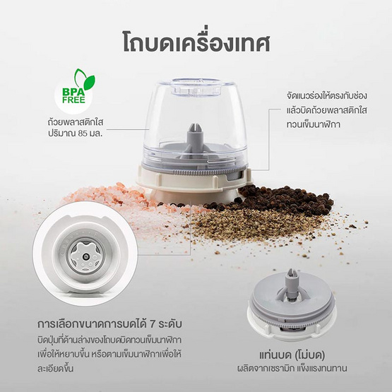 FINAMILL SPICE GRINDING ชุดบดเครื่องเทศอัตโนมัติ พร้อม โถบดเครื่องเทศ และถาดรอง