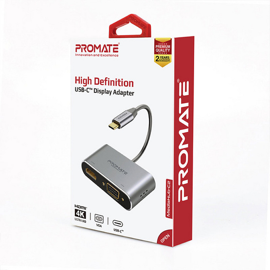 PROMATE อุปกรณ์แปลงสัญญาณ High Definition USB-C Display Adapter รุ่น MediaHub-C2