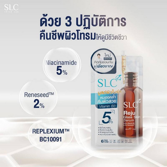 SLC เซรั่มบำรุงผิวหน้า Reju Glass Skin Serum 6 มล. (แพ็ก 6 ชิ้น)