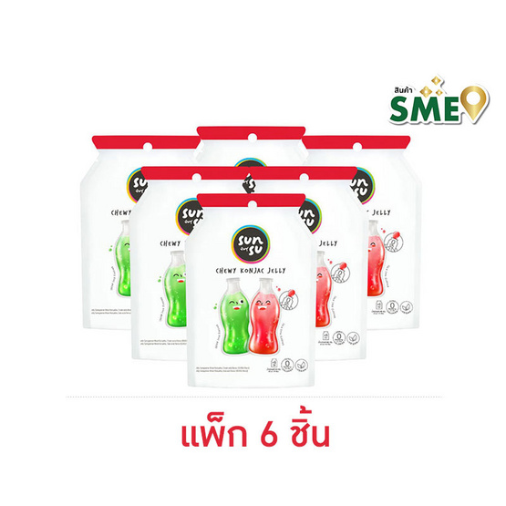 ซันซุ เยลลี่ผสมบุกกลิ่นครีมโซดาและสละโซดา 96 กรัม (แพ็ก 6 ชิ้น) ซันซุ เยลลี่ผสมบุกกลิ่นครีมโซดาและสละโซดา 96 กรัม (แพ็ก 6 ชิ้น)