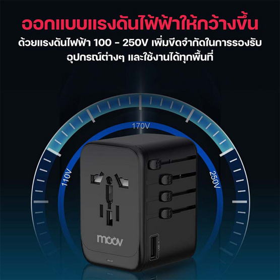 Moov หัวแปลงปลั๊กไฟ Universal Travel Plug Adapter รุ่น TA06