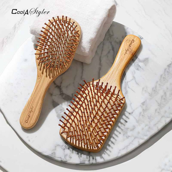 Cool A styler หวีแปรงไม้ Natural Wooden Hair Brush