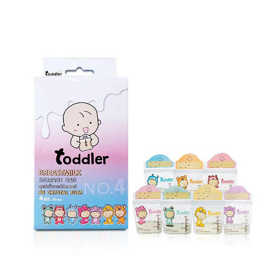 Toddler ถุงเก็บน้ำนมแม่ ขนาด 4 OZ. (28 ใบ/กล่อง)