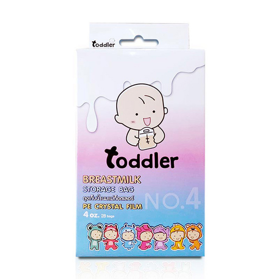 Toddler ถุงเก็บน้ำนมแม่ ขนาด 4 OZ. (28 ใบ/กล่อง)