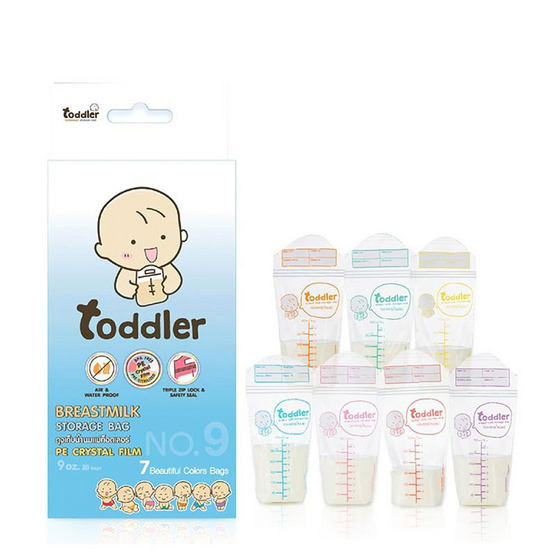 Toddler ถุงเก็บน้ำนมแม่ ขนาด 9 OZ. (28 ใบ/กล่อง)