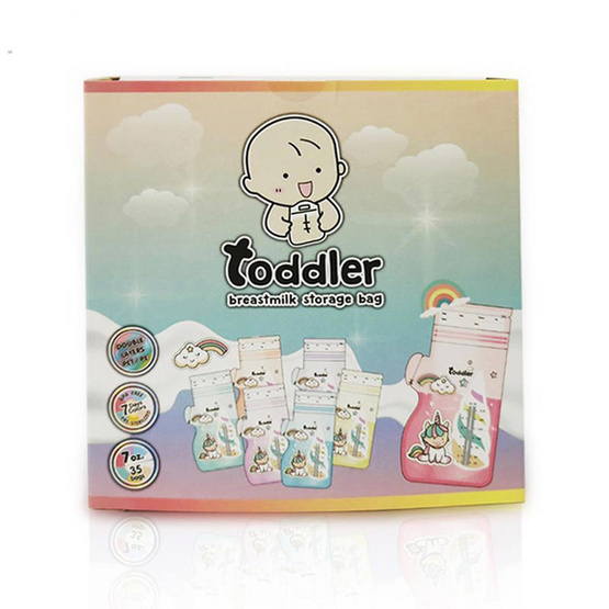 Toddler ถุงเก็บน้ำนมแม่Unicorn 7 OZ. 7 สี (35 ใบ/กล่อง)