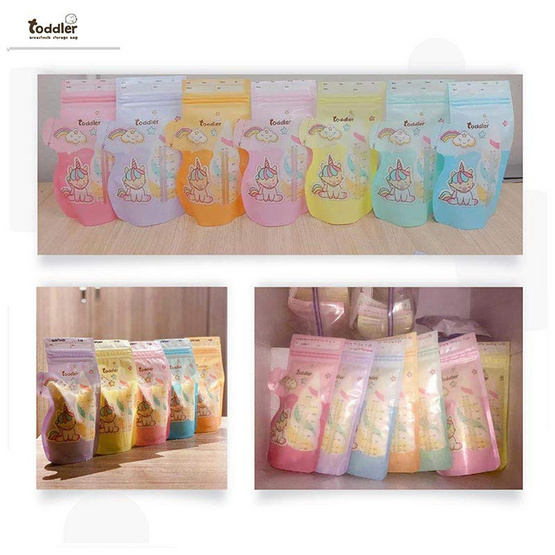 Toddler ถุงเก็บน้ำนมแม่Unicorn 7 OZ. 7 สี (35 ใบ/กล่อง)