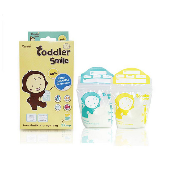 Toddler สมาย ถุงเก็บน้ำนมแม่ 4 OZ. (22 ใบ/กล่อง) (แพ็ก 2 ชิ้น)