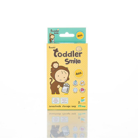 Toddler สมาย ถุงเก็บน้ำนมแม่ 4 OZ. (22 ใบ/กล่อง) (แพ็ก 2 ชิ้น)