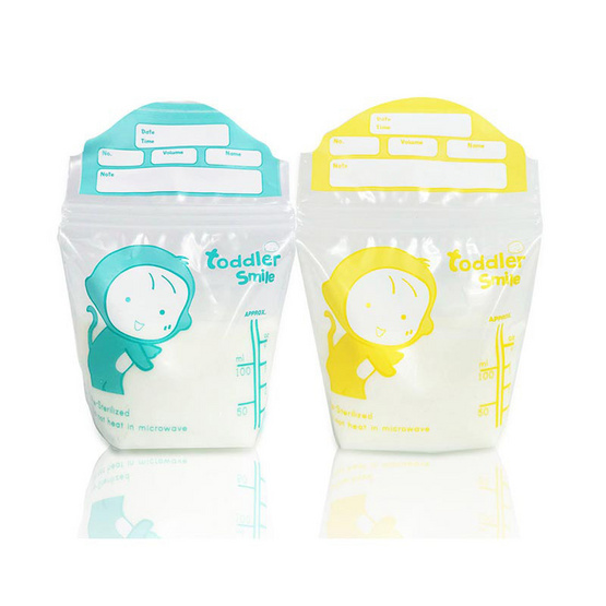 Toddler สมาย ถุงเก็บน้ำนมแม่ 4 OZ. (22 ใบ/กล่อง) (แพ็ก 2 ชิ้น)