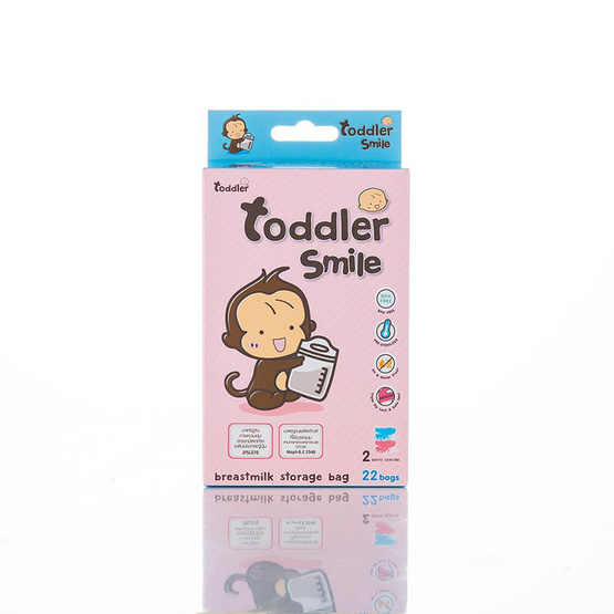 Toddler สมาย ถุงเก็บน้ำนมแม่ 9 OZ. (22 ใบ/กล่อง) (แพ็ก 2 ชิ้น)