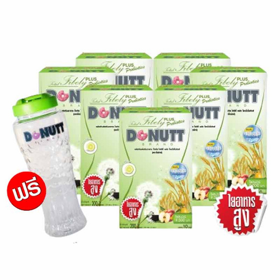 Donutt โทเทิลไฟบิลี่ พลัส โพรไบโอติกส์ 10 ซอง/กล่อง (แพ็ก7กล่อง) แถมแก้วเชค 1 ใบ