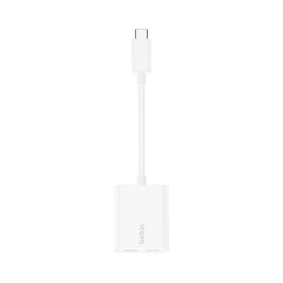 Belkin อุปกรณ์แปลงสัญญาณและกำลังไฟ RockStar USB-C Audio + Charge Adapter (F7U081btWH)