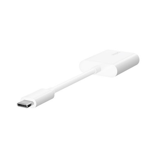 Belkin อุปกรณ์แปลงสัญญาณและกำลังไฟ RockStar USB-C Audio + Charge Adapter (F7U081btWH)