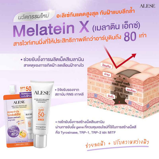 Alese ครีมกันแดด Anti-Melasma And Whitening Sunscreen 30 กรัม