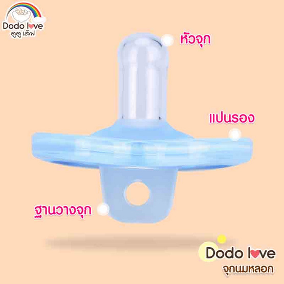 DODOLOVE จุกนมหลอก มาพร้อมสายคล้องและกล่องใส สีเขียว