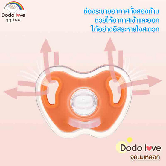 DODOLOVE จุกนมหลอก มาพร้อมสายคล้องและกล่องใส สีชมพู