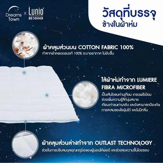 Lunio ผ้าห่มเทคโนโลยี Outlast รุ่น Adaptive Cooling Duvet