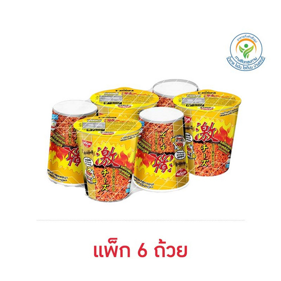 นิสชินคัพพรีเมี่ยม รสไก่เผ็ดเกาหลีชีส 69 กรัม (แพ็ก 6 ถ้วย)