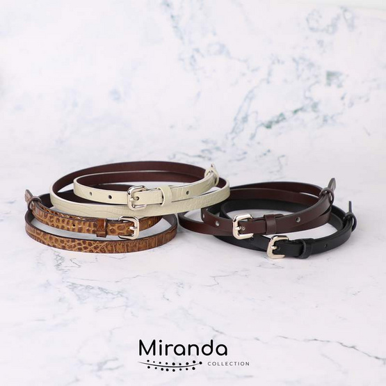 Louis Montini (Miranda) Women's belt เข็มขัดผู้หญิง หนังวัวแท้ เข็มขัดแฟชั่น MGW132