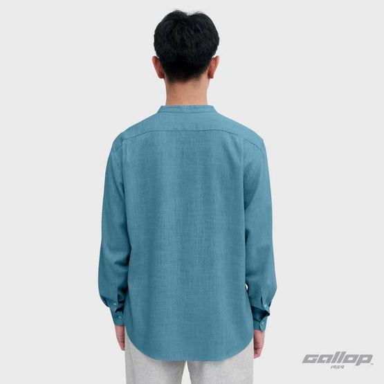 GALLOP Men's Wear เสื้อคอจีนแขนยาว ผ้าลินิน (Linen Long Sleeve Mandarin Collar Shirt) รุ่น GW9034