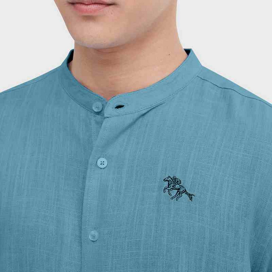 GALLOP Men's Wear เสื้อคอจีนแขนยาว ผ้าลินิน (Linen Long Sleeve Mandarin Collar Shirt) รุ่น GW9034