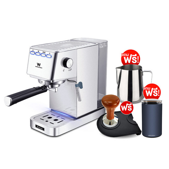 Worldtech เครื่องชงกาแฟเอสเปรสโซ่ รุ่น WT-CM405 + เครื่องบดเมล็ดกาแฟ150Cดำ + ACC