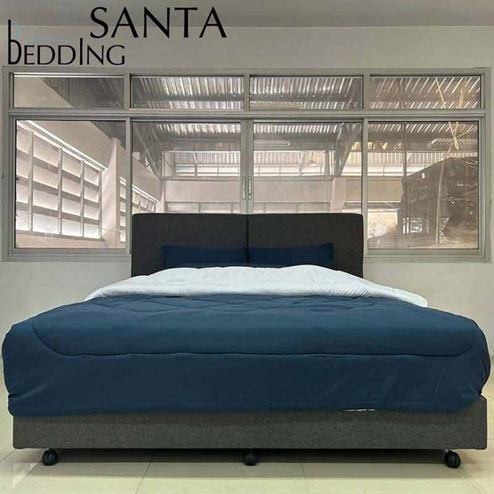 Santa Bedding ชุดผ้าปูที่นอน สีกรม+ผ้านวม สีกรมขาว