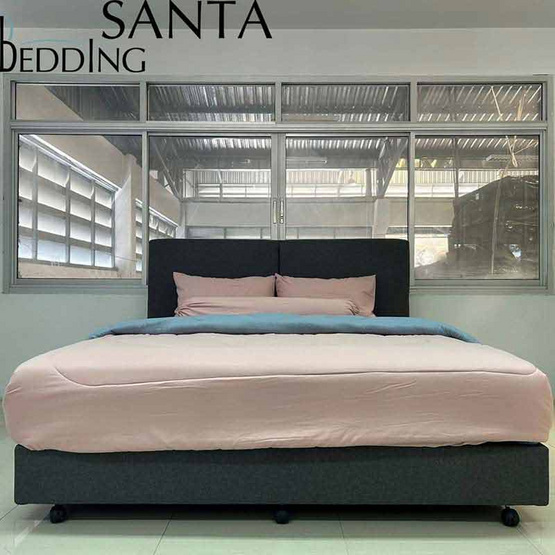 Santa Bedding ชุดผ้าปูที่นอน สีชมพู+ผ้านวม สีฟ้าชมพู