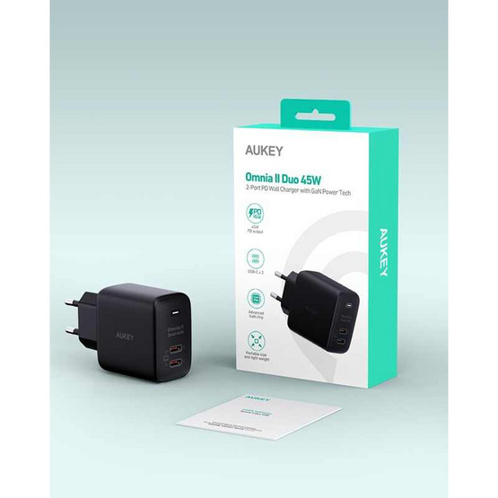 Aukey หัวชาร์จ รุ่น PA-B4T Aukey หัวชาร์จ รุ่น PA-B4T